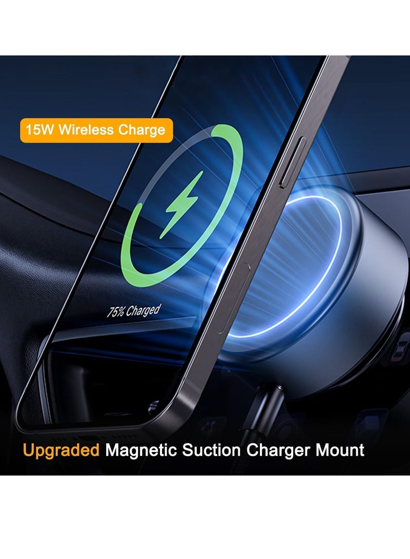 JAJEEK 15W Upgraded Magnetic Wireless Charger – Fast Charging for iPhone 12/13/14/15/16 Series, Ideal for Car, Mirror, Gym | Sleek & Compact Design, Black - Image 2
