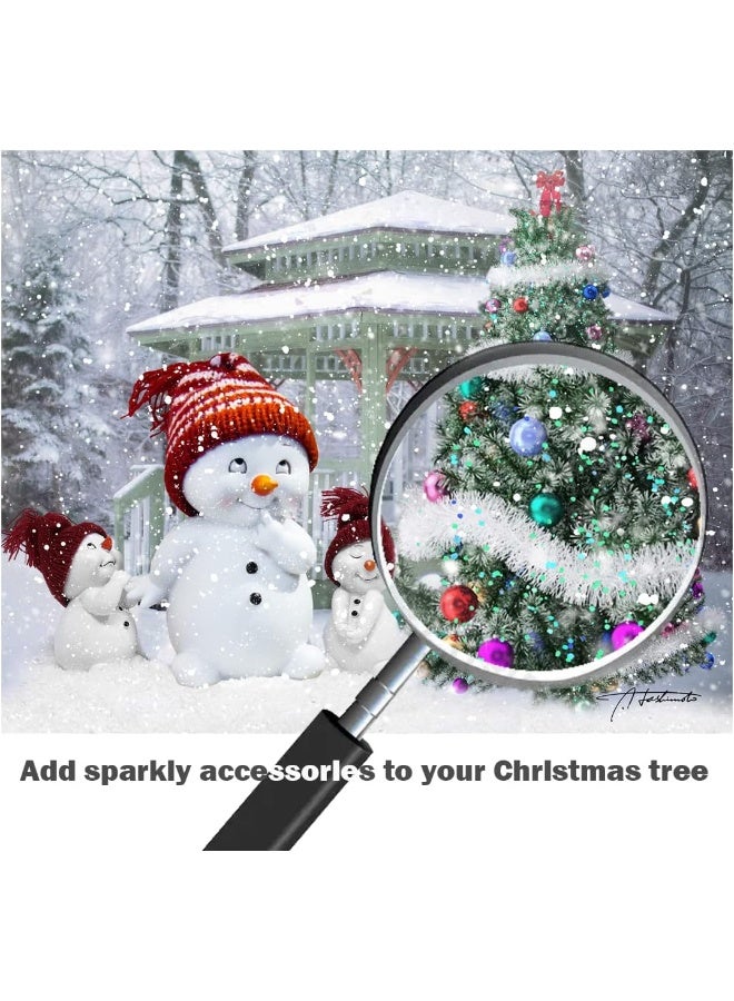 Woxfcart Christmas Wall Art Happy Snowman Pictures Christmas Tree Snow Scene New Year Gifts Decor Home Walls Size 15x12 - Image 2