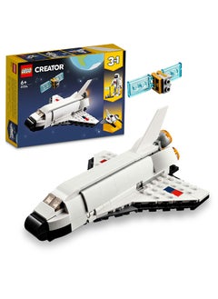 LEGO مجموعة أدوات البناء مكوك الفضاء 31134; إعادة بناؤه إلى شخصية رائد فضاء أو سفينة فضاء; هدية للأطفال الذين تتراوح أعمارهم بين 6 سنوات فما فوق الذين يحبون ألعاب العلوم والفضاء (144 قطعة)  - Image 1