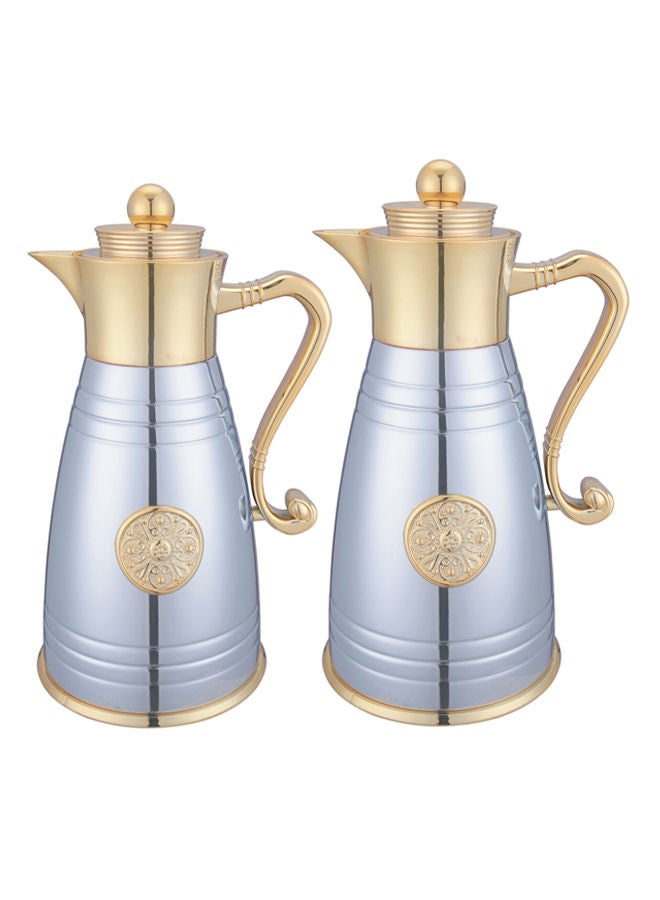 REEM 2-Piece Tea/Coffee Flask Set 0.6L & 0.85L Gold/Silver - Image 2