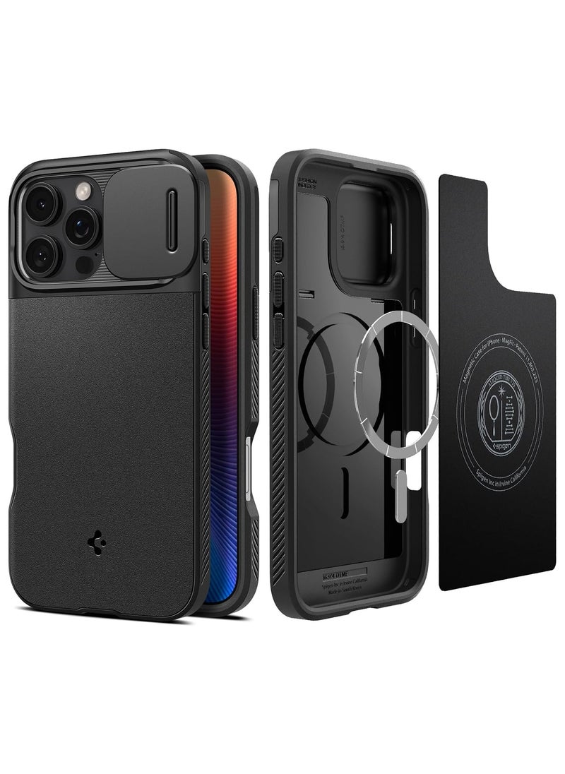 Spigen غطاء حماية Optik Armor MagFit لهاتف iPhone 16 Pro (2024) مع MagSafe - أسود  - Image 1