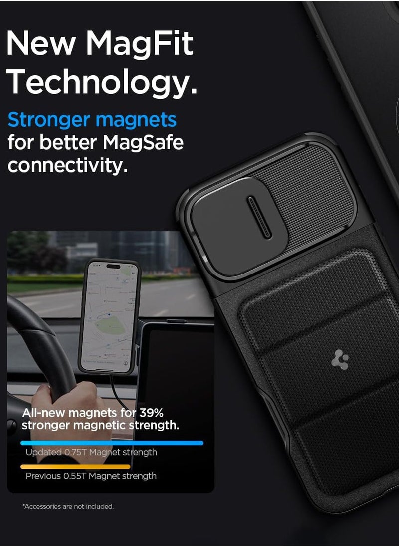 Spigen غطاء حماية Optik Armor MagFit لهاتف iPhone 16 Pro (2024) مع MagSafe - أسود  - Image 5