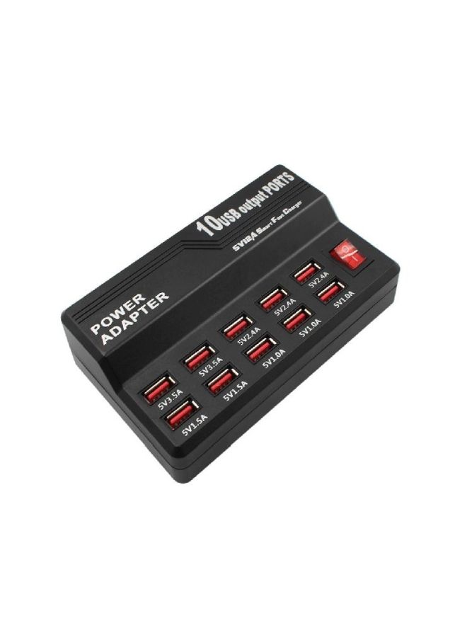 NIBEMINENT 10-Port USB Charging Station Black/Red - Image 2