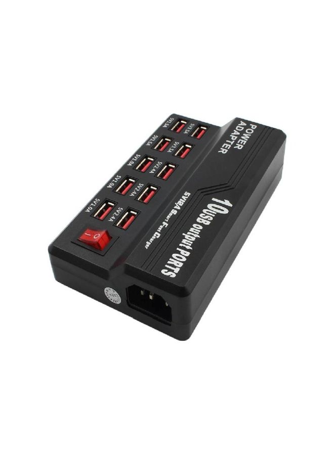 NIBEMINENT 10-Port USB Charging Station Black/Red - Image 3