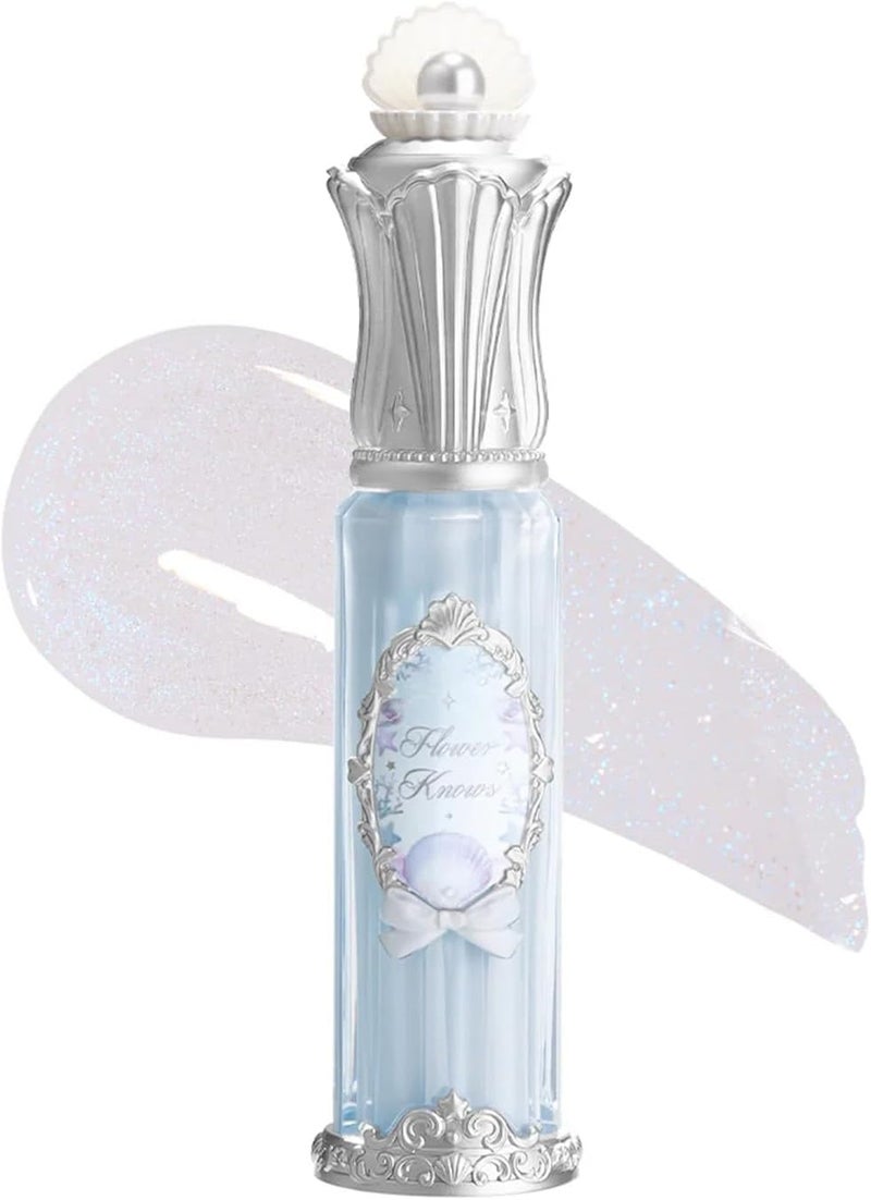 Flower Knows Shell's Jewel Nourishing Shimmer Lip Glaze - Moonlight Shimmer, Lip Oil Care & Juicy Shine, All-Day Hydration, Soft & Glistening Lips (P06 Lunar Jelly, 4.8ml) - Image 1