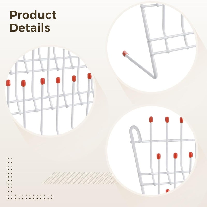 Kitchen Ideal, 24-Peg Bottle Drying Rack for Milk Bottles, Non-Slip Red Top, Sturdy Iron Frame, Lab Glassware, Space-Saving Wall-Mount Design for Classroom Or Lab Use - Image 4