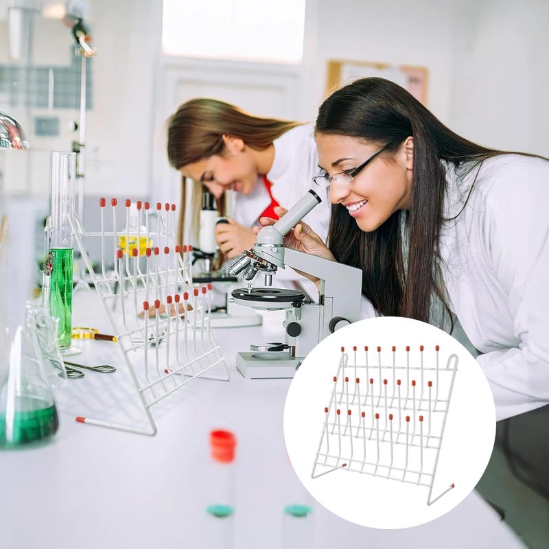 Kitchen Ideal, 24-Peg Bottle Drying Rack for Milk Bottles, Non-Slip Red Top, Sturdy Iron Frame, Lab Glassware, Space-Saving Wall-Mount Design for Classroom Or Lab Use - Image 3