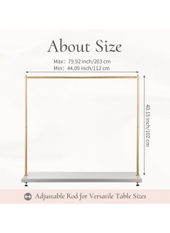 GGEROU Over Table Rod Stand Party Decorations,Table Arch Stand,Adjustable over the Table Rod Stand,Balloon Arch Bracket,Table Backdrop Stand,for Wedding Birthday Party Decorations, Gold  - Image 2