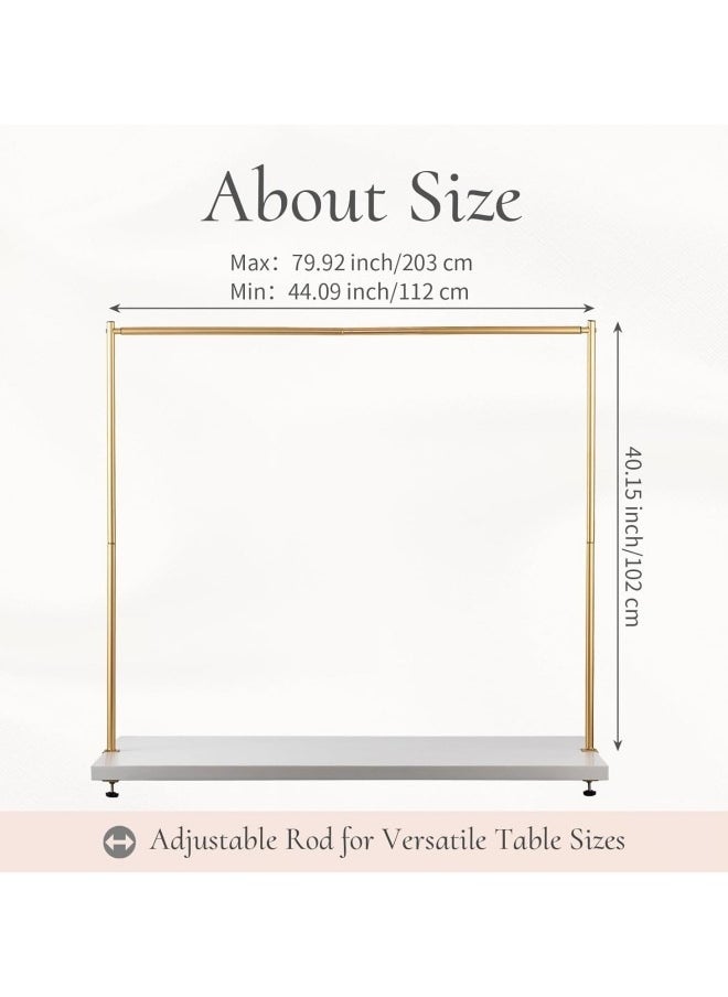 GGEROU Over Table Rod Stand Party Decorations,Table Arch Stand,Adjustable over the Table Rod Stand,Balloon Arch Bracket,Table Backdrop Stand,for Wedding Birthday Party Decorations, Gold  - Image 2