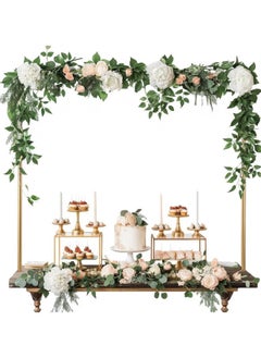 GGEROU Over Table Rod Stand Party Decorations,Table Arch Stand,Adjustable over the Table Rod Stand,Balloon Arch Bracket,Table Backdrop Stand,for Wedding Birthday Party Decorations, Gold  - Image 4