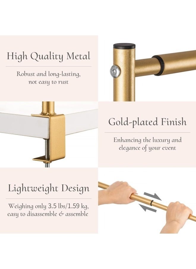GGEROU Over Table Rod Stand Party Decorations,Table Arch Stand,Adjustable over the Table Rod Stand,Balloon Arch Bracket,Table Backdrop Stand,for Wedding Birthday Party Decorations, Gold  - Image 3