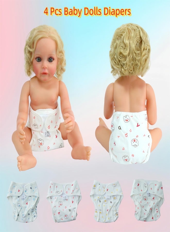 MAIHAO Reborn Baby Dolls Diapers for 17-24 Inch Newborn Baby Doll Diapers Reusable Adjustable Velcro 4-Piece Cute Bear Outfit Accessories - Image 5