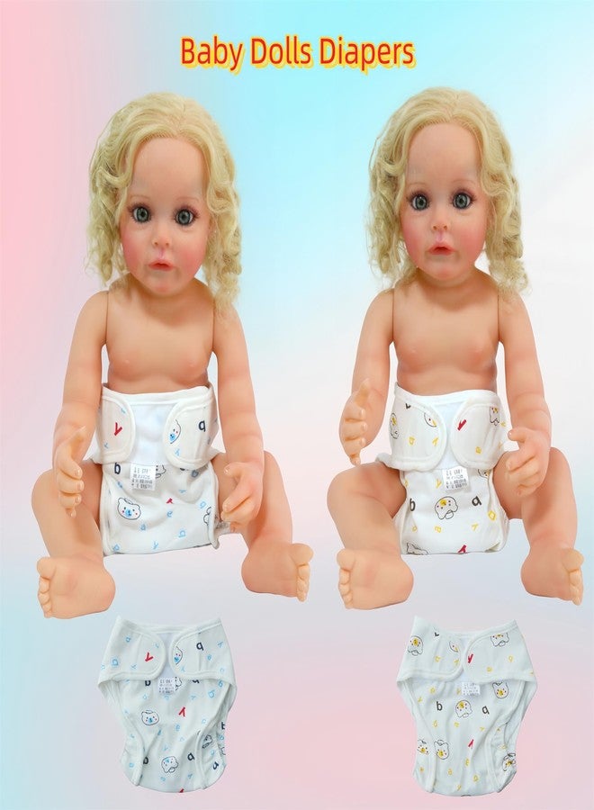 MAIHAO Reborn Baby Dolls Diapers for 17-24 Inch Newborn Baby Doll Diapers Reusable Adjustable Velcro 4-Piece Cute Bear Outfit Accessories - Image 4