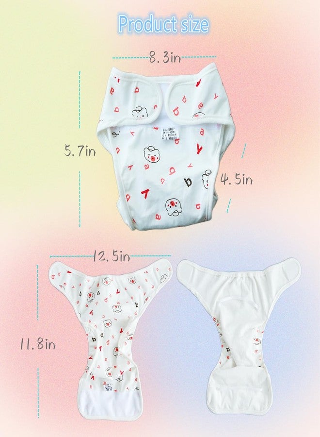 MAIHAO Reborn Baby Dolls Diapers for 17-24 Inch Newborn Baby Doll Diapers Reusable Adjustable Velcro 4-Piece Cute Bear Outfit Accessories - Image 3