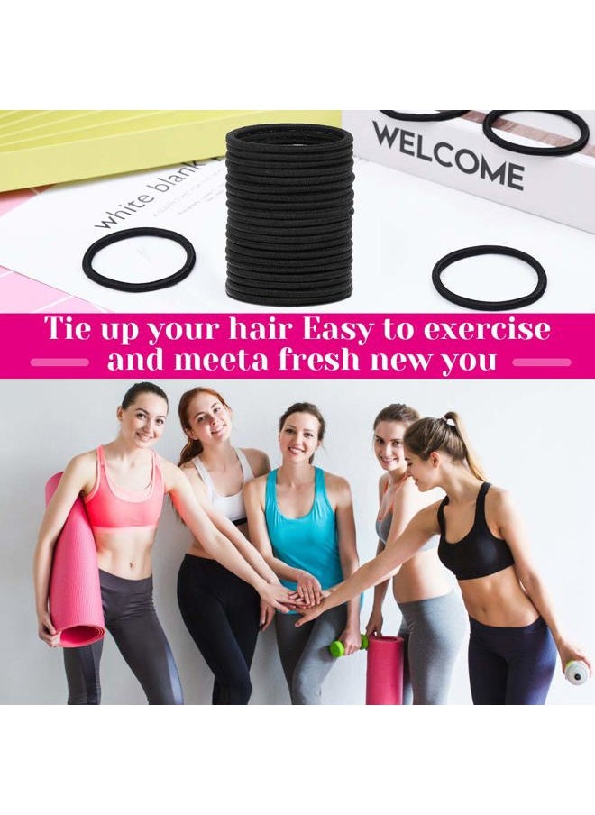anezus - Anezus 250 Pcs Black Elastics Small Hair Ties Elastics Small Hair Rubber Bands Accessories Ponytail Holders for Women Girls Baby Toddlers Men with Thick Straight Curly Hair, 3 mm - Image 1