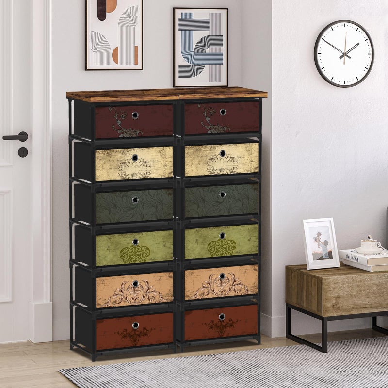 VASICAR 6 Drawers Storage Organizer Cabinet, Decorative Storage Chest, Small Dresser, Stand Nightstand for Bedroom, Living Room, Closet, Entryway, Hallway, Nursery, Dorm - Image 2