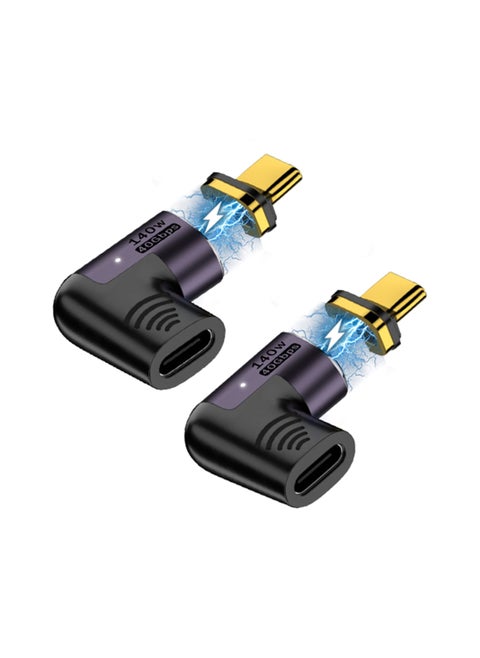 USB C Magnetic Adapter, PD140w (2 Pack) 40Gbps Data Transfer Fast Charge 8K 60Hz Video 24Pin Type C Connector Compatible for Thunderbolt 3 MacBook Pro/Air USB-C Laptop Phones and More Type C Devices