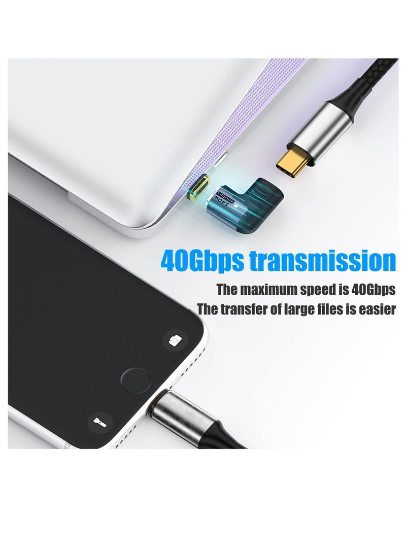 USB C Magnetic Adapter, PD140w (2 Pack) 40Gbps Data Transfer Fast Charge 8K 60Hz Video 24Pin Type C Connector Compatible for Thunderbolt 3 MacBook Pro/Air USB-C Laptop Phones and More Type C Devices