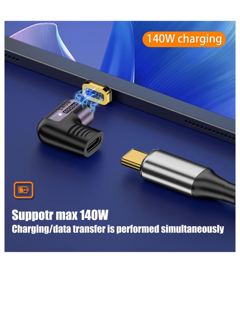 USB C Magnetic Adapter, PD140w (2 Pack) 40Gbps Data Transfer Fast Charge 8K 60Hz Video 24Pin Type C Connector Compatible for Thunderbolt 3 MacBook Pro/Air USB-C Laptop Phones and More Type C Devices