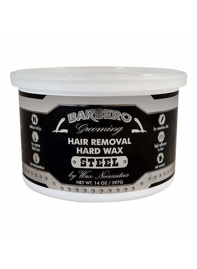 wax necessities Barbero Depilatory Hard Wax"Steel" for Men 14 oz. 397 g - Image 1
