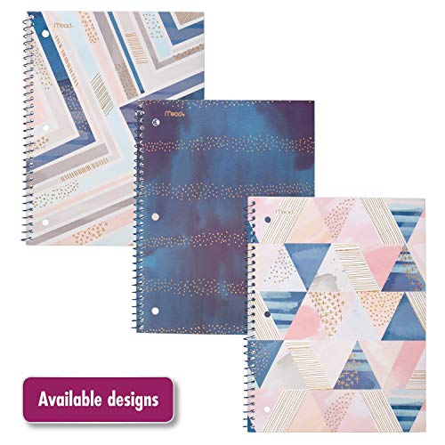 Mead Spiral Notebook, 1 Subject, College Ruled Paper, 70 Sheets, 10-1/2" x 7-1/2", Shape It Up, Design Will Vary, 1 Notebook (07152) - Image 2