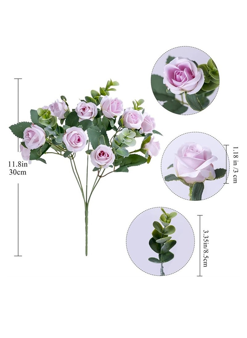 AROAQ Artificial Rose Flowers, Elegant Artificial Flowers Bouquet, Real Looking Silk Roses With Stems For Diy Wedding Bouquets Centerpieces Party Home Decorations And Outdoors, (Pink Color) - Image 1