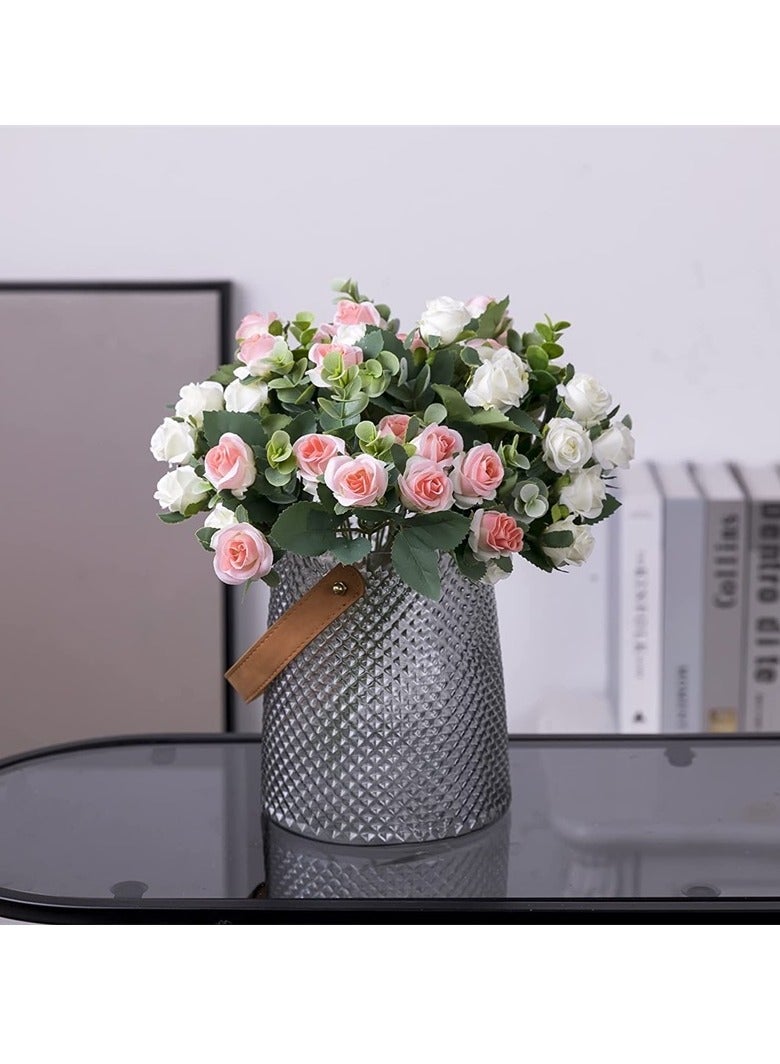 AROAQ Artificial Rose Flowers, Elegant Artificial Flowers Bouquet, Real Looking Silk Roses With Stems For Diy Wedding Bouquets Centerpieces Party Home Decorations And Outdoors, (Pink Color) - Image 2