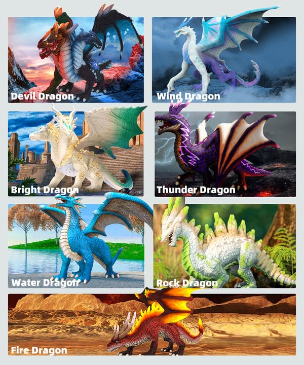 RECUR Devil Dragon Action Figurine, 9 Inch Statue Dragon Toys for Boys Girls Kids, RPG Figures Miniatures for Tabletop Display & Roleplaying, Collectors Toy Age 3 + - Image 3