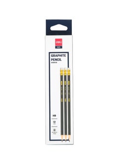 Deli Graphite Pencil Pack of 12 , Wooden Pencils with Eraser Tip , Perfect for Art, School, Drawing Supplies  - Image 1