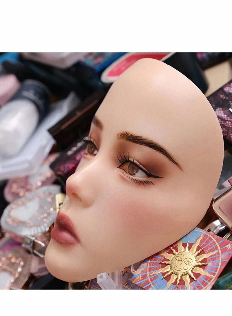 NIBEMINENT Make Up Practice Face, 5d Makeup Board Silicone Eyes for Suitable Eyeshadow - Image 3