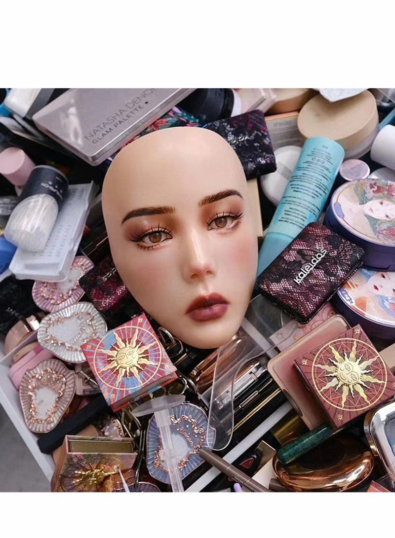 NIBEMINENT Make Up Practice Face, 5d Makeup Board Silicone Eyes for Suitable Eyeshadow - Image 2