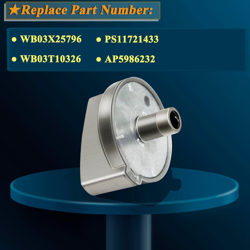 AUGSMIAR 5 عبوات Wb03X25796 Wb03T10326 مقبض موقد الغاز، مقبض الموقد المتوافق مع مقبض التحكم في الموقد السطحي لنطاق Ge، يحل محل Ps11721433 Ap5986232، إلخ. فضي. - Image 3