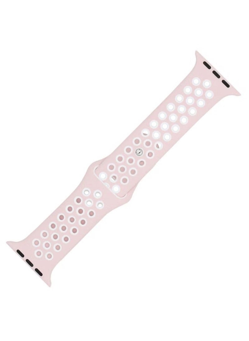 vesus - Dot Replacement Band For Apple Watch Series 5/4/3/2/1 Light Pink/White - Image 1