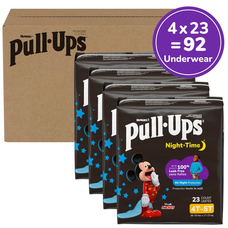 Pull-Ups Boys' Night-Time Potty Training Pants, Size 4T-5T Overnight Training Underwear (38-50 lbs), 92 Ct - Image 2