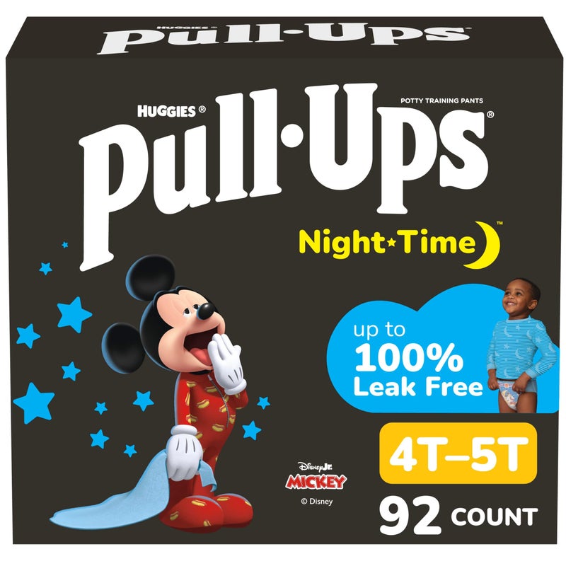 Pull-Ups Boys' Night-Time Potty Training Pants, Size 4T-5T Overnight Training Underwear (38-50 lbs), 92 Ct - Image 1