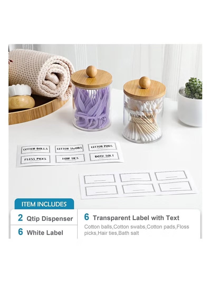 Ucanbe Bathroom Organizer Jars Set of 1 – Clear Acrylic Apothecary Jars with Bamboo Lids | Cotton Swab & Cotton Ball Holder Canisters for Bathroom Counter, Vanity, or Bedroom - Image 5