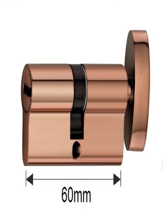 Shrida Ultra-Secure 70mm Brass Cylinder Door Lock with 3 Dimple Ultra Keys - Rose Gold Finish, High-Precision CY Lock for Main Door | 35-45mm Door Compatibility - Image 2