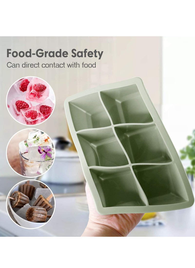 Home Care Excnorm Silicone Ice Cube Trays 2 Pack - Large Size Silicone Ice Cube Molds with Leak Proof Removable Lid Square Ice Cube Tray And BPA Free for Cocktail,Whiskey, Stackable Flexible Ice Assorted Color  - Image 5