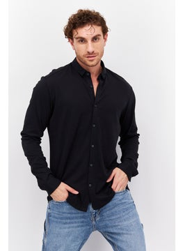 Men Regular Fit Plain Long Sleeve Polo Casual Shirt, Black - pzsku/ZC00D50252B7FC81814A0Z/45/_/1737642933/47ee75d7-cf2a-4ca3-ba04-51a0cfc82e40