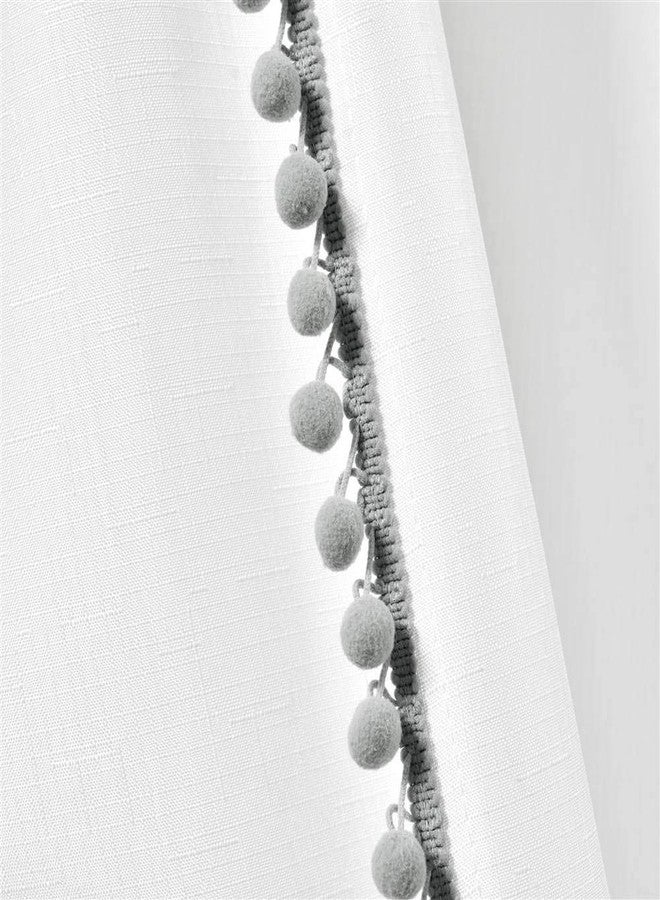 Lush Decor Pom Pom Shower Curtain, Gray, 72" X 72" - Image 3