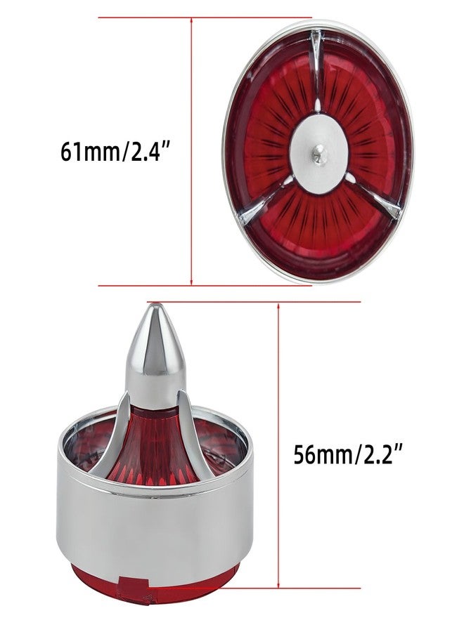 FATECIM 2X Turn Signal Light Turbine Replacement Red Lenses Covers for Softail Street Road Glide Fat boy Sportster Dyna Deluxe Bikes Snap On repl. OEM# 68973-00 Chrome Bezel - Image 3
