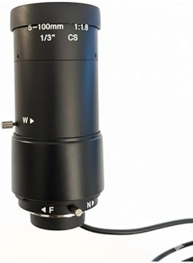 سوفاب السعودية – عدسة متغيرة البعد البؤري (Varifocal) لكاميرات المراقبة مقاس 5–100 ملم F1.8 ‏1/3"‏ بتثبيت CS