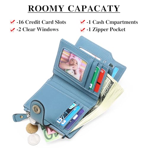FALAN MULE Small Wallet for Women Leather Bifold Compact Small Womens Wallet with RFID Blocking - Image 2