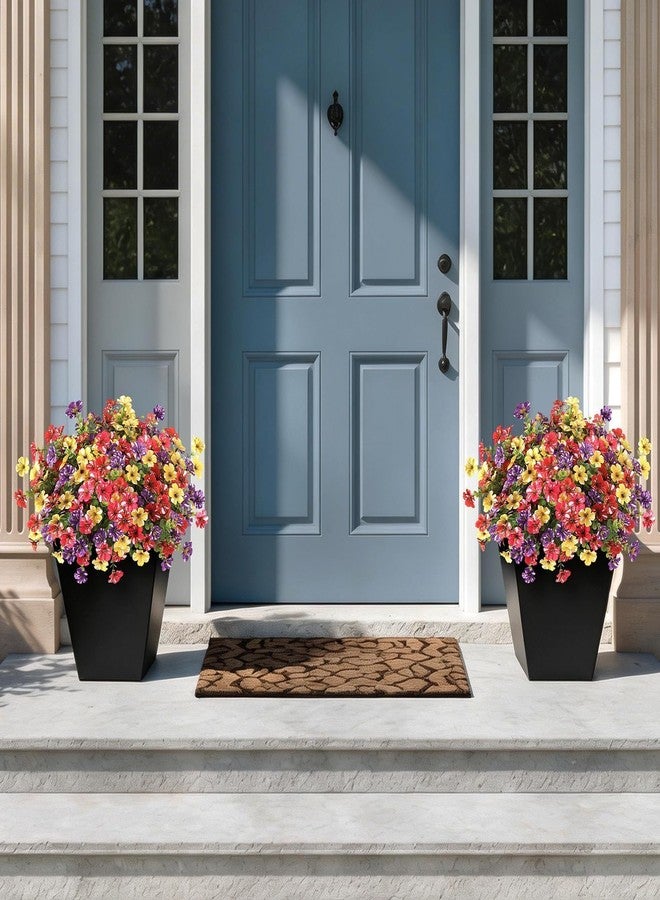 GLIDLION 12 Bundles Artificial Morning Glory & Eucalyptus for Outdoor, Realistic Fake Silk Flower UV Resistant Faux Plant for Front Door Patio Garden Farmhouse Decor (Mixed Color) - Image 3