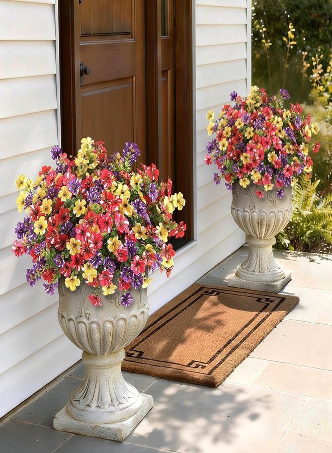 GLIDLION 12 Bundles Artificial Morning Glory & Eucalyptus for Outdoor, Realistic Fake Silk Flower UV Resistant Faux Plant for Front Door Patio Garden Farmhouse Decor (Mixed Color) - Image 2