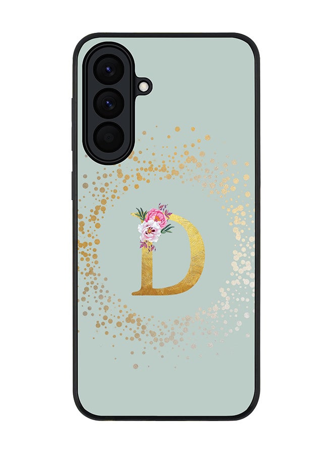 For Samsung Galaxy A57 Case,Slim fit Camera Protection, Shockproof Thin Phone cover  - Custom Monogram Floral - D  (Light Grey )