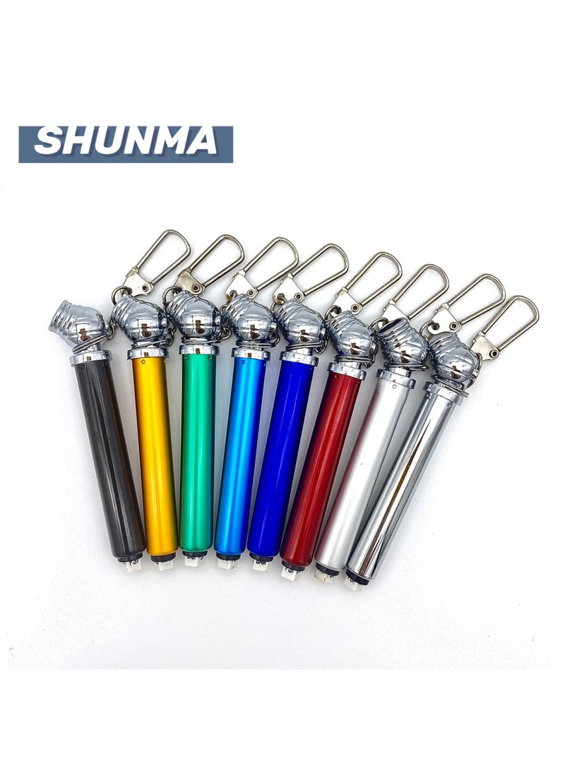 Generic Mini gift pressure measuring pen multifunctional color tire pressure pen metal tire pressure gauge key chain tire gas measuring pen Orange 