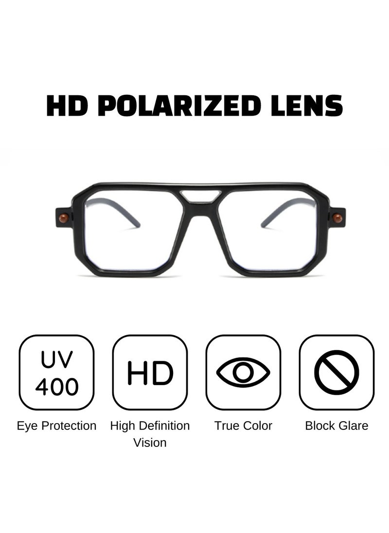 Urban Utility - Stylish Square Large Sunglasses for Women And Men, Durable, UV Protection, Trendy Eyewear, High-Quality Glasses, Fashionable Eyeglasses, Classic Shades, Designer Eyewear - Image 1