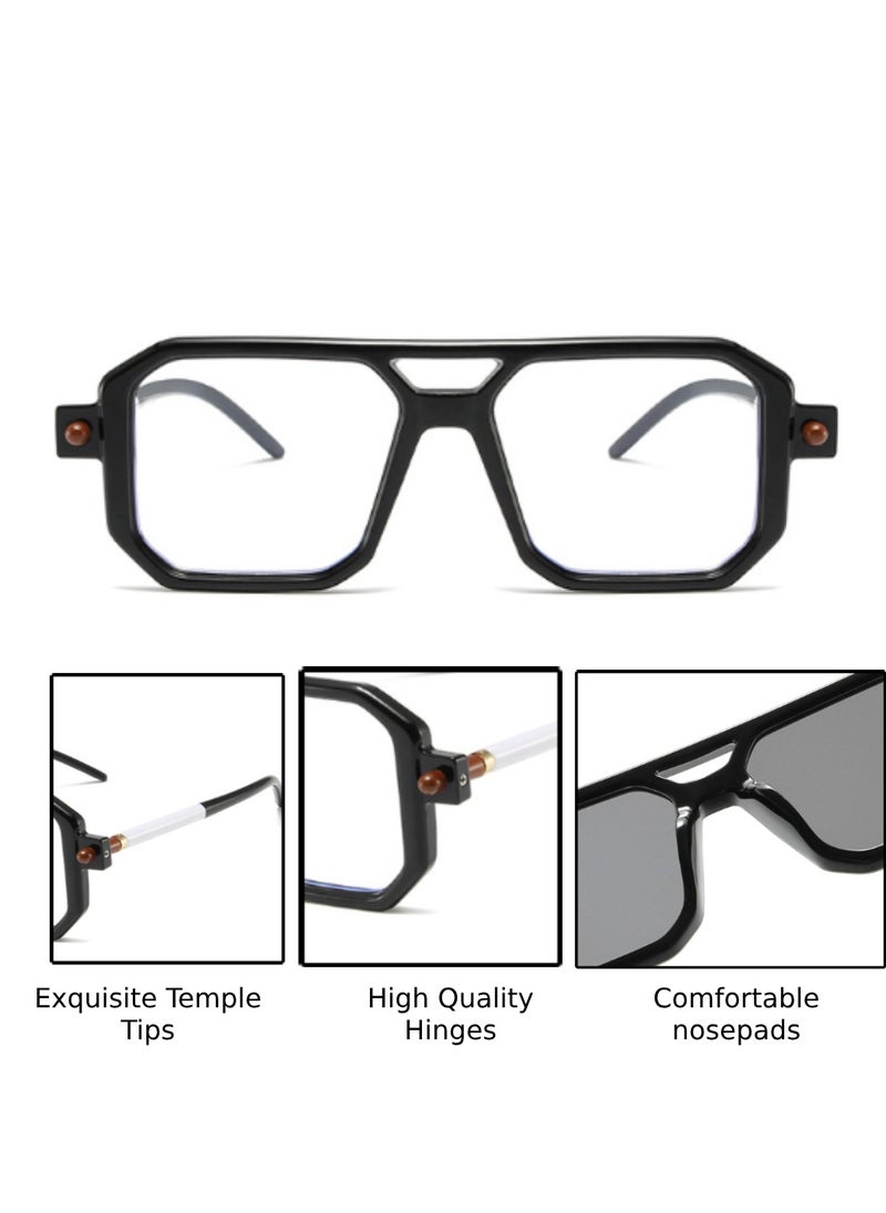 Urban Utility - Stylish Square Large Sunglasses for Women And Men, Durable, UV Protection, Trendy Eyewear, High-Quality Glasses, Fashionable Eyeglasses, Classic Shades, Designer Eyewear - Image 1