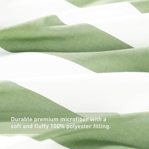 Regency Heights Reversible Striped Queen Comforter Set, Soft Microfiber Bedding Set with Double-sided Stripes Design, Warm & Cozy for All-Seasons, 3-Piece Comforter and Shams Set Queen Size, Sage Green - Image 5